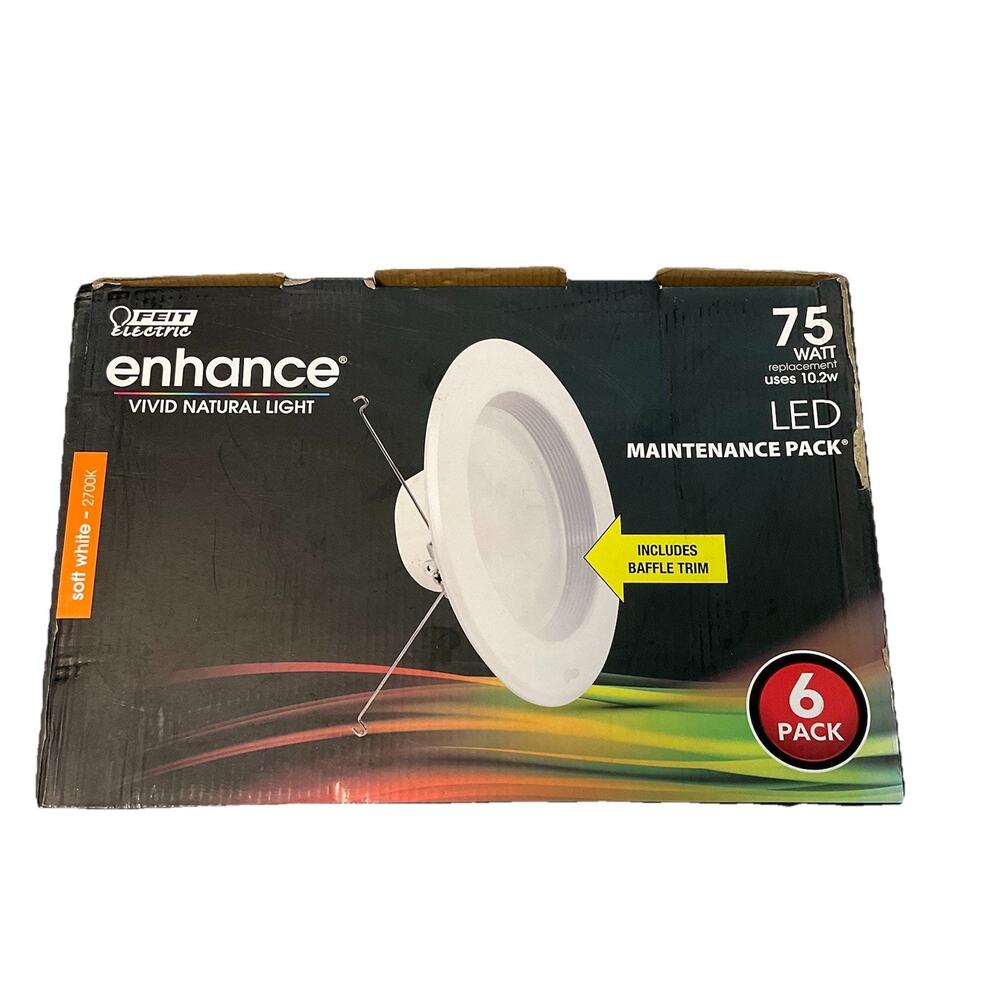 Recessed lights Feit Electric 5 in. /6 in. Integrated LED White, 6-PACK